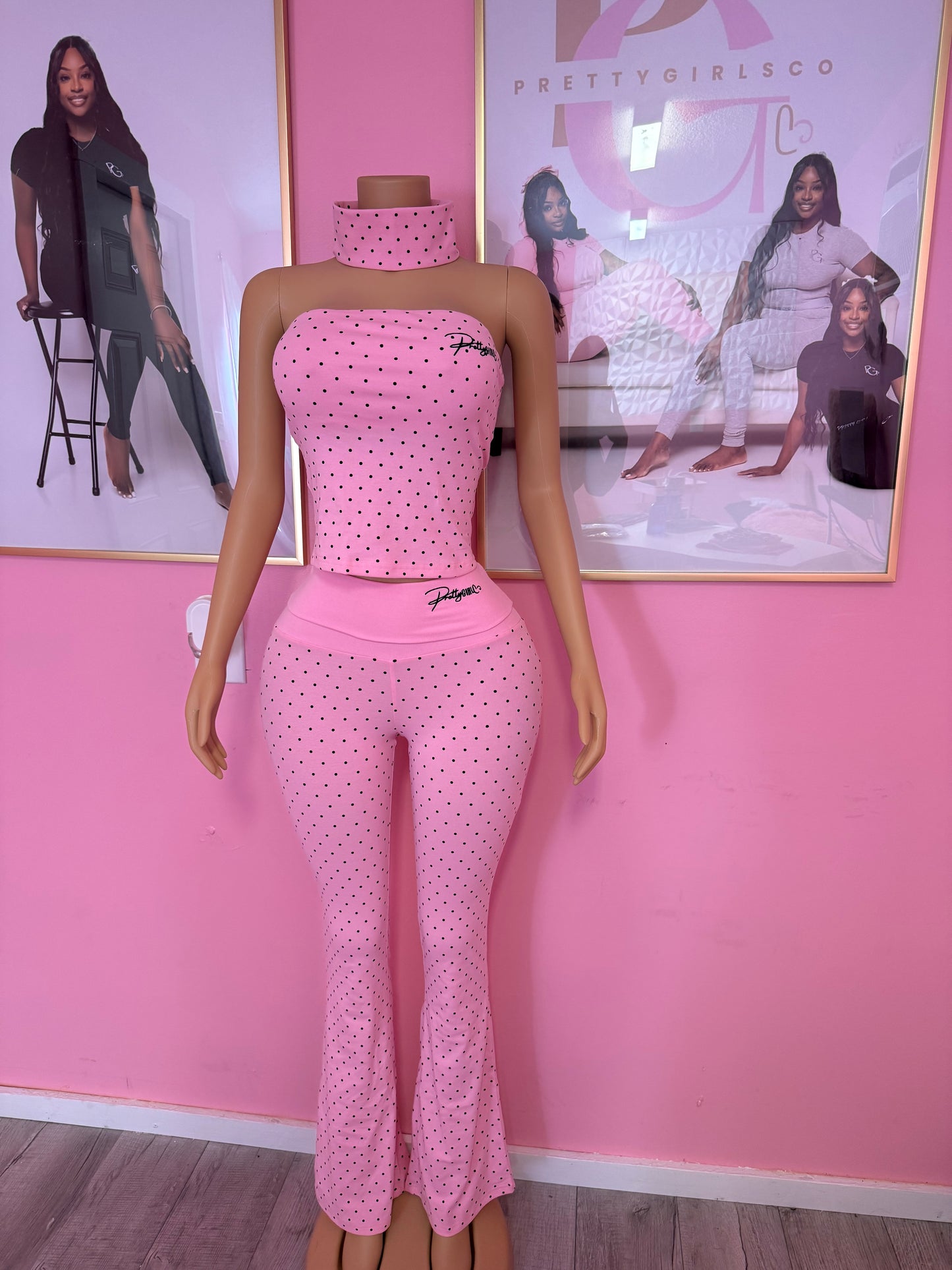 Pink Polka Dot Set
