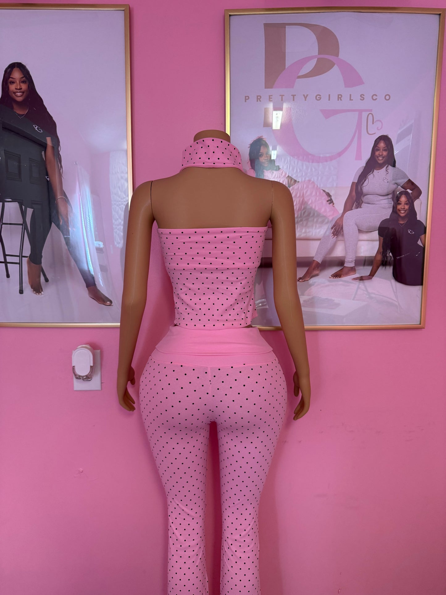 Pink Polka Dot Set