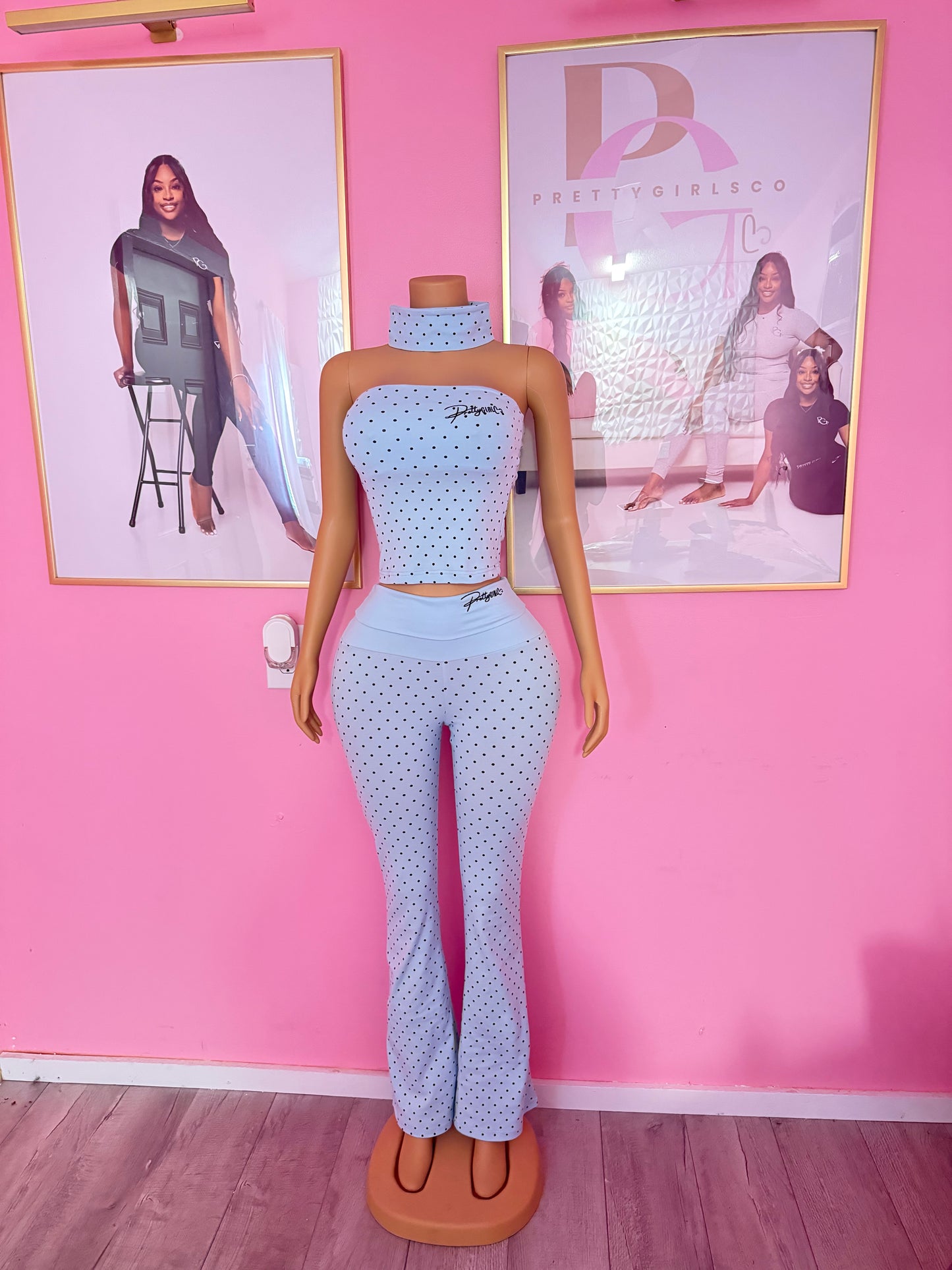 Blue Polka Dot Set