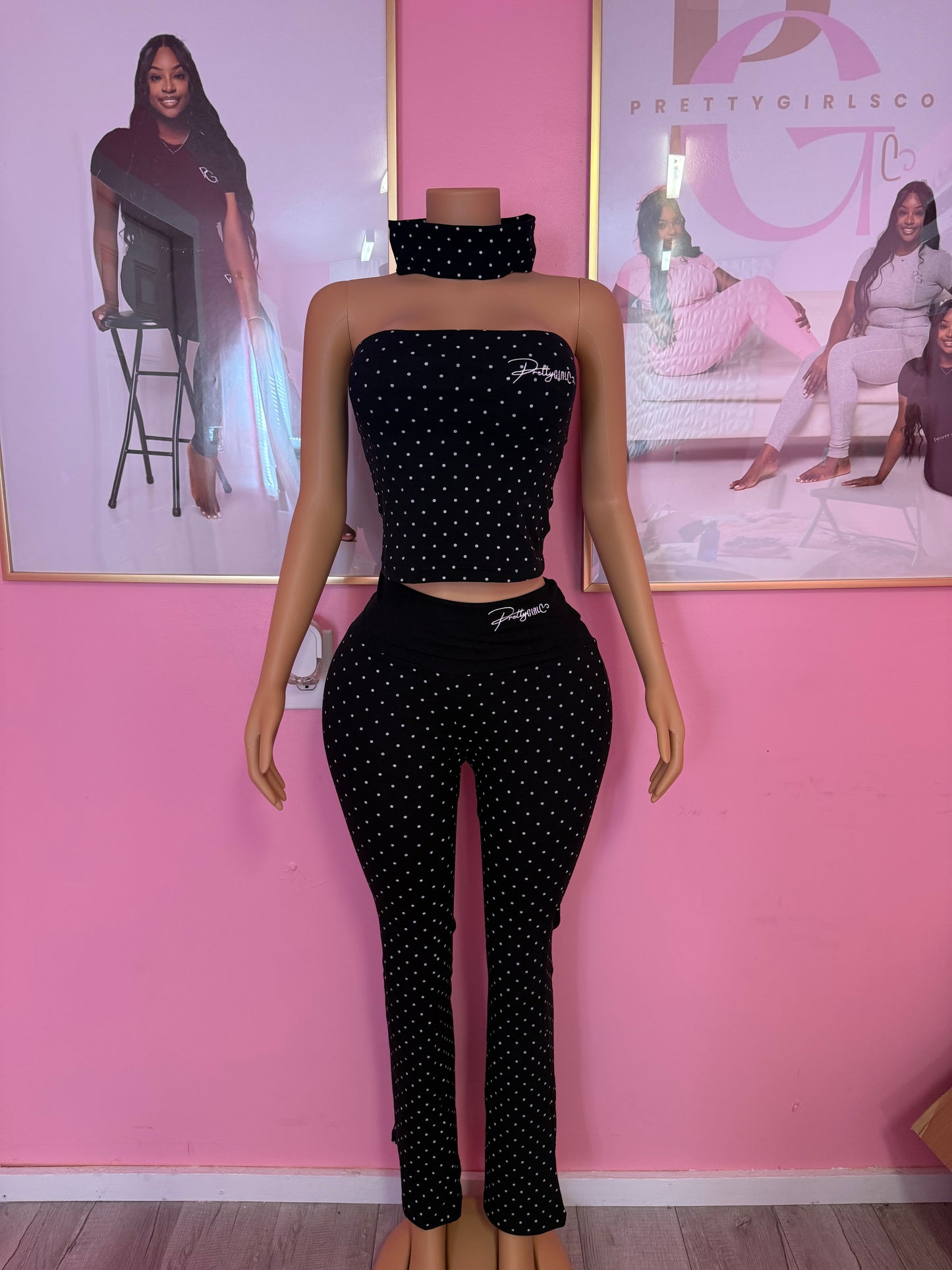 Black Polka Dot Set