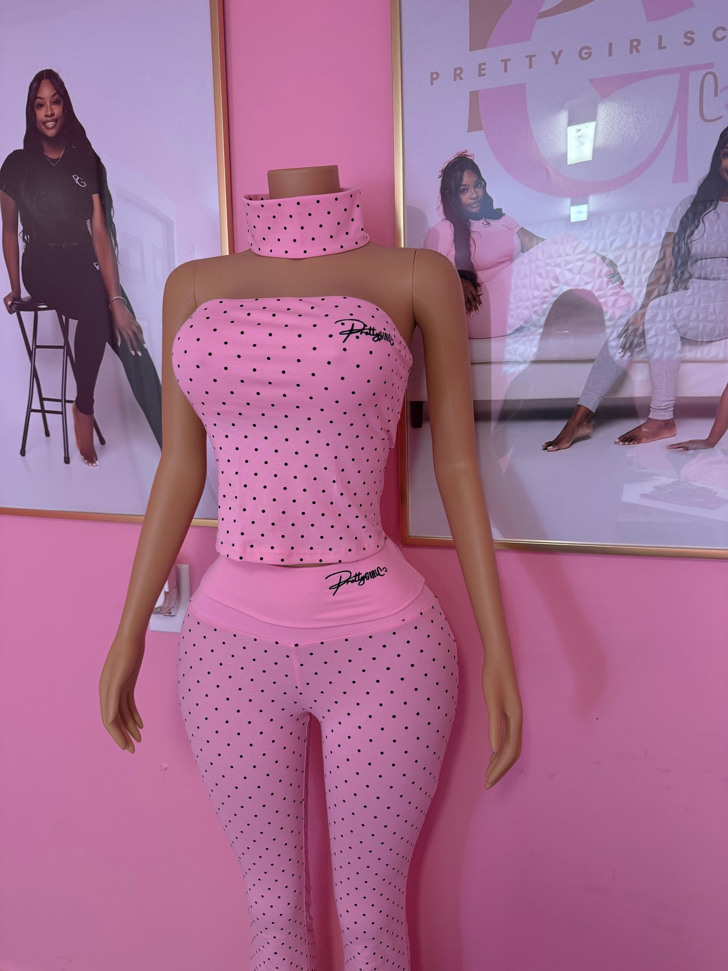 Pink Polka Dot Set